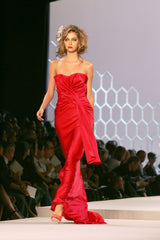 Important Spring 2008 Christian Dior by John Galliano Runway Look 53 Black Silk Strapless Dress