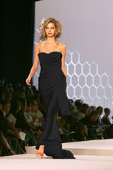 Important Spring 2008 Christian Dior by John Galliano Runway Look 53 Black Silk Strapless Dress