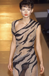 Spring 2001 Jean Louis Scherrer Haute Couture Look 22 Runway Sample Beaded Silk Chiffon & Net Dress