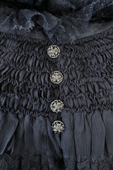 Extraordinary Fall 2008 Chanel by Karl Lagerfeld Blue Lace & Chiffon Dress & Cape Set