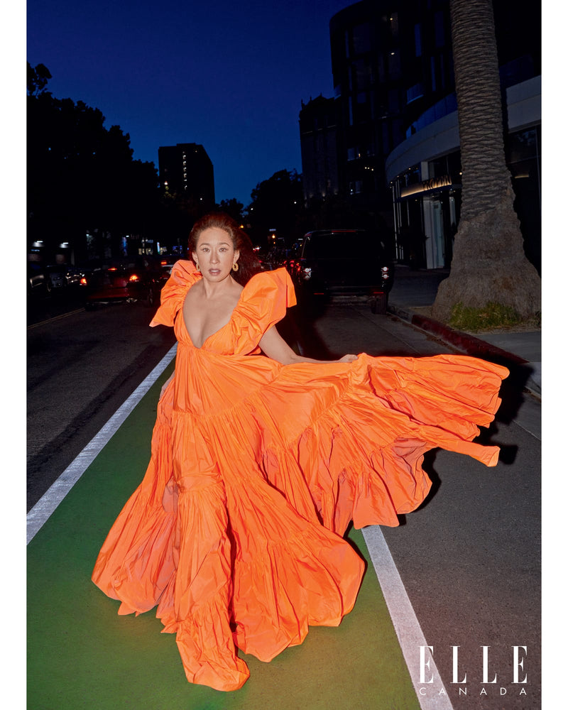 Spectacular Spring 2020 Valentino by Pierpaolo Piccioli Neon Orange Tent Dress w Outstanding Capped Sleeves
