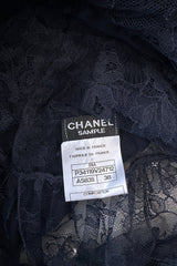 Extraordinary Fall 2008 Chanel by Karl Lagerfeld Blue Lace & Chiffon Dress & Cape Set