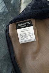 Extraordinary Fall 2008 Chanel by Karl Lagerfeld Blue Lace & Chiffon Dress & Cape Set