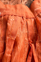 Documented 1960s Tiziani Couture by Karl Lagerfeld Peach Silk Plunge Dress w Matching Feather Cape