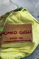 Important 1990 Romeo Gigli One Off Haute Coutre Full Wedding Dress Set w Flower Filled Chiffon Coat & Accessories