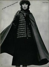 Well Documented Fall 1976 Yves Saint Laurent Hooded Cape w Braided Edges & Tassel Details