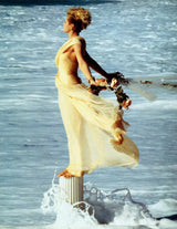 Incredible Spring 1985 Chanel by Karl Lagerfeld Pale Nude Silk Chiffon Dress w Attached Cape