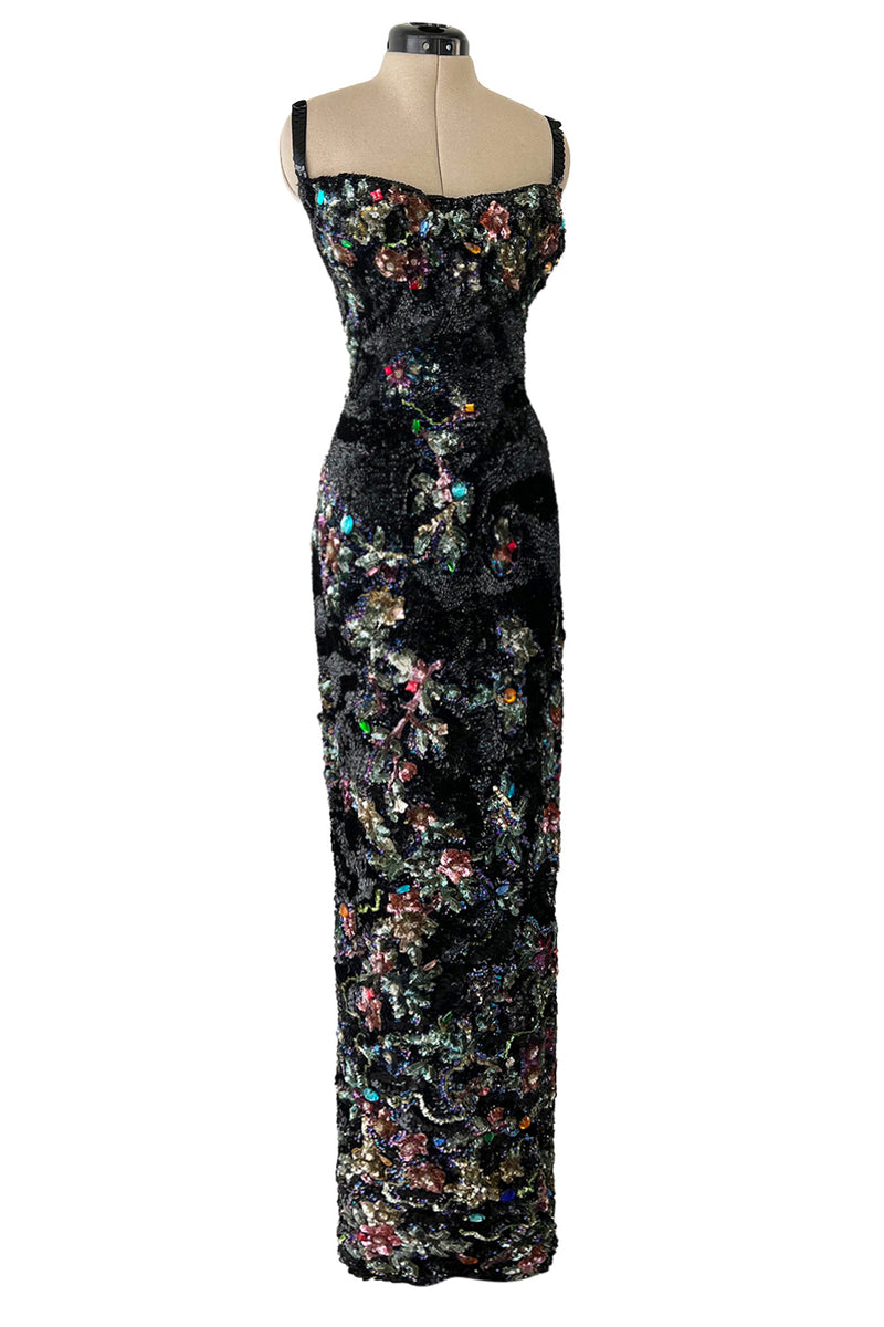 evening 1940s cocktail dress 1940s-1950s Possible Stage or Showgirl Strapless Covered in Hand – Shrimpton Couture Charlotte Med (All measurement in cm Black Shimmering Satin Prom Hire Period:8 Days