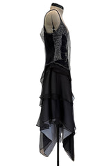 Prettiest Spring 2006 Giorgio Armani Silk Chiffon & Net Skirt and Top Set w Beaded Butterflies