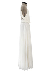 Spring 2012 Ralph Lauren Purple Label Runway Look 53 Backless Ivory Jersey Dress w Pearl Belt