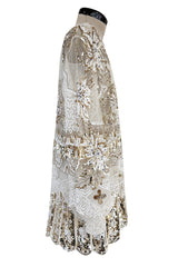 Beautiful Spring 2020 Valentino by Pierpaolo Piccioli Densely White & Gold Sequin Dress