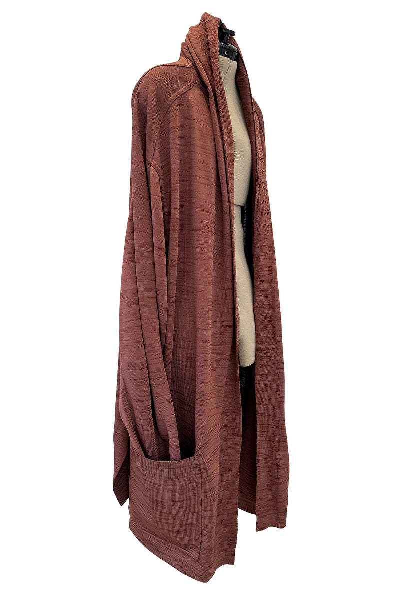 Late 1980s Early 1990s Azzedine Alaia Oversized Knit Cardigan Sweater w Pockets & X-long Sleeves