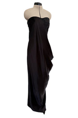 Fall 2008 Alexander McQueen 'The Girl Who Lived in a Tree' Strapless Draped Silk Dress w Elaborate Beading