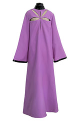 Spring 2020 Gucci by Alessandro Michele Runway Look 64 Purple Cut Out Tunic Dress w Patent Trim
