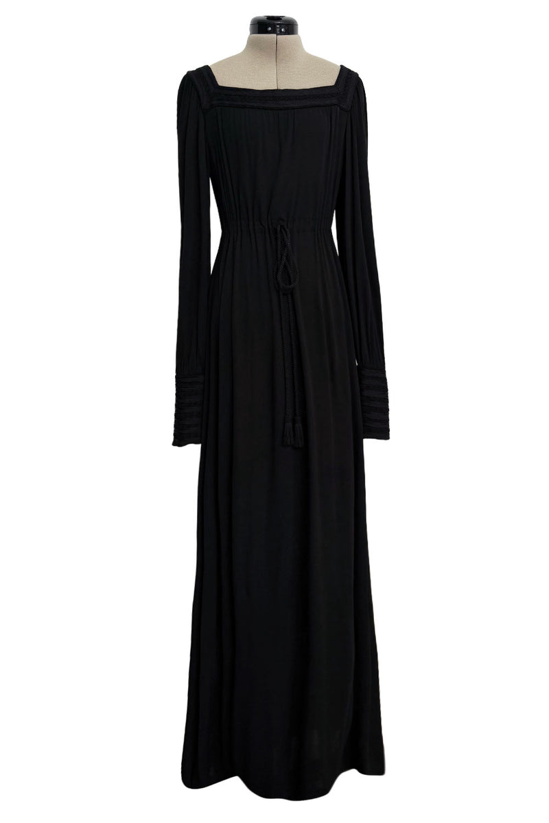 silk jersey dress Fall 1974 Yves Saint Laurent Runway & Ad Campaign Black Silk Jersey Dr – Shrimpton Couture