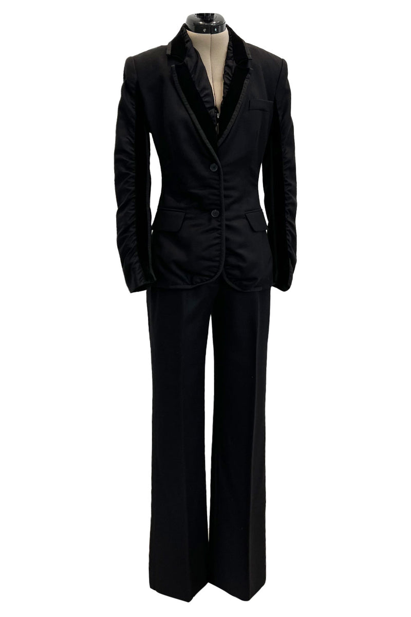 Chic Fall 2002 Yves Saint Laurent by Tom Ford Black Pant Suit w Velvet –  Shrimpton Couture