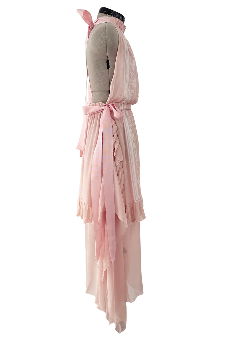 Spring 2017 Fendi by Karl Lagerfeld Runway Look 45 Pink Silk Chiffon