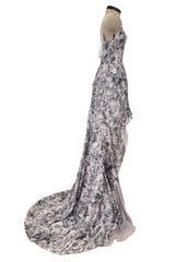 Outstanding Spring 2009 Nina Ricci by Olivier Theyskens Runway Look 12 Floral Printed Silk Dress