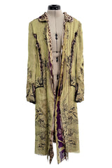 Fall 2004 Roberto Cavalli Runway Look 31 Multiple Prints & Layered Silk Chiffon Great Coat Jacket