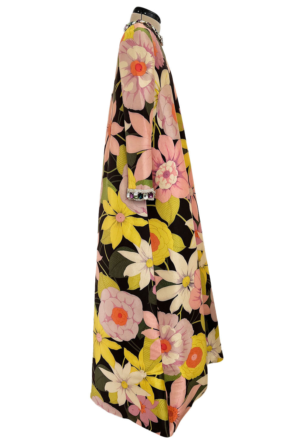 richard quinn floral print off the shoulder dress Richard Quinn Reveals Endlessly Opulent Eveningwear for Spring 2024
