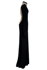 Incredible Fall 1998 Guy Laroche by Alber Elbaz Runway Black Jersey Reissue of the Mireille Darc Backless Dress