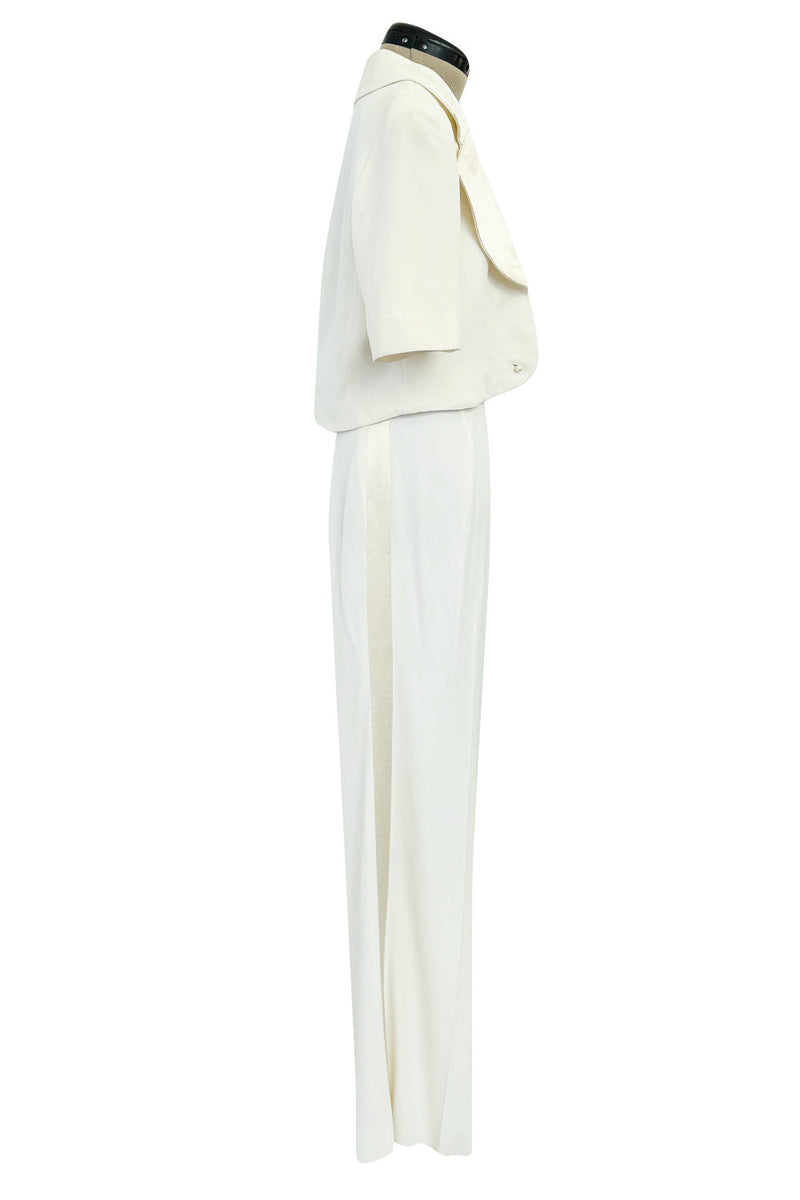 Chic Spring  1993 or 1996 Christian Dior by Gianfranco Ferre Numbered White Tux Pant Suit