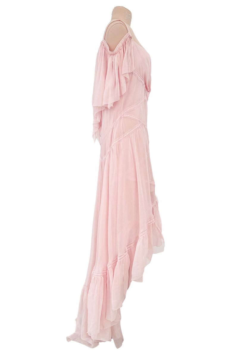 Spring 2005 Chanel by Karl Lagerfeld Runway Softest Pale Pink Floating Silk Chiffon Dress