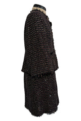 Pristine Pre-Fall 2012 Chanel by Karl Lagerfeld Metallic Gold Detailed Suit w Gripoix Buttons