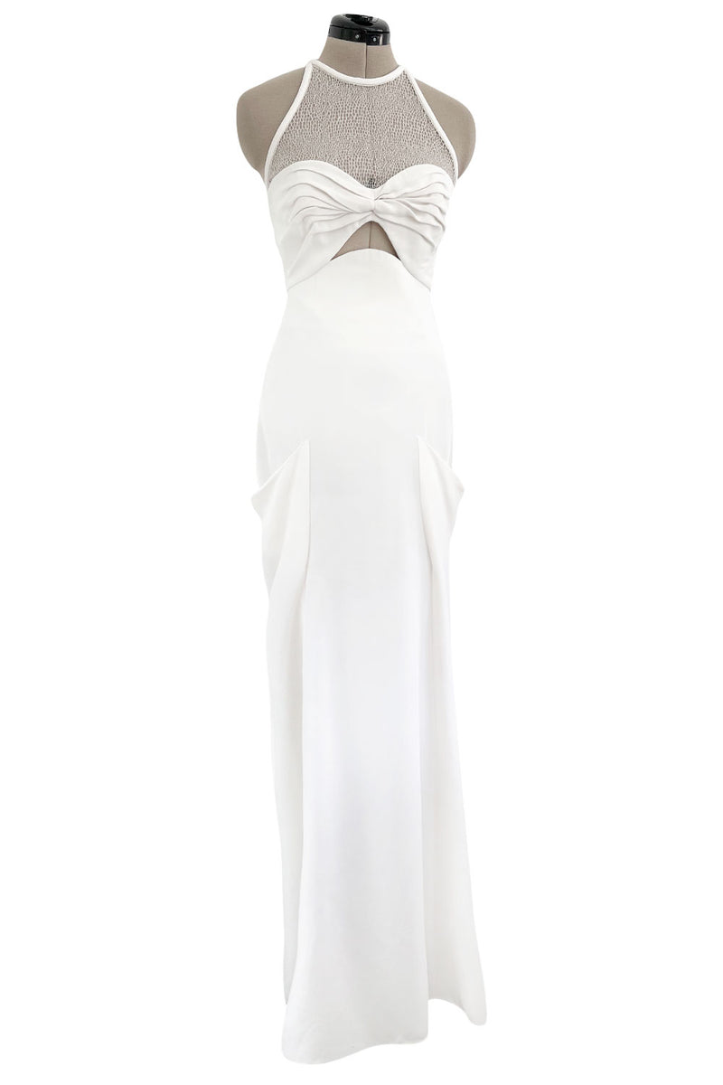 Runway Spring 2013 Emilio Pucci by Peter Dundas Look 41 White Silk Halter Dress w Pockets