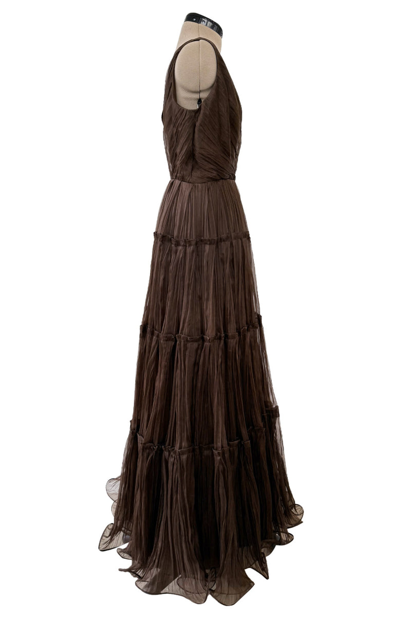 Pretty Spring 2012 Oscar de la Renta Runway Look 46 Brown Silk Chiffon Shrimpton Couture Pretty Spring 2012 Oscar de la Renta Runway Look 46 Brown Silk Chiffon Shrimpton Couture