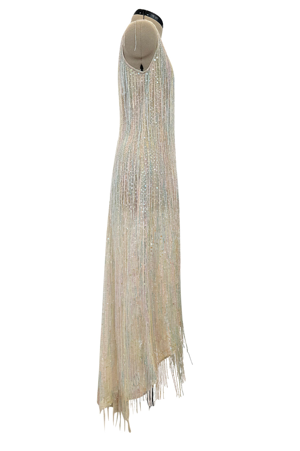 Spectacular Halston Resort 1982 Beaded Fringe Dress – Shrimpton Couture