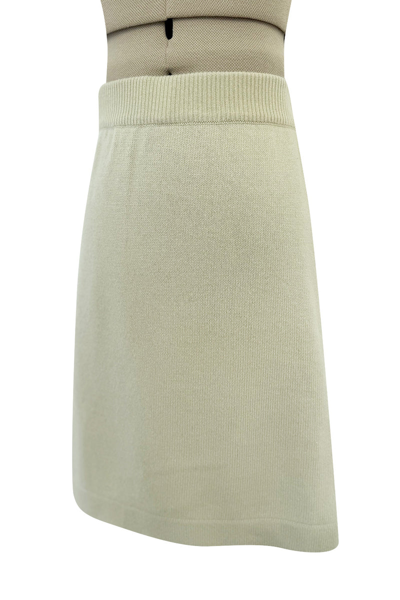 Fantastic 1990s Chanel by Karl Lagerfeld Scottish Cashmere Knit Sweater Skirt
