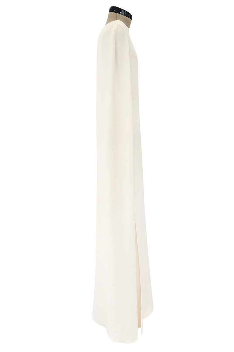 Resort 2015 Look 78 Valentino by Pierpaolo &  Piccioli & Maria Grazia Chiuri Ivory Caped Sleeve Silk Dress