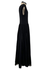 Gorgeous Resort 2018 Celine by Phoebe Philo Minimalist Black Jersey One Shoulder Dress w Swingy Skirt