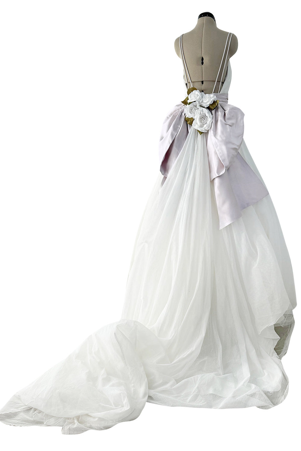 Exceptional 1999 Christian Dior 1947 Inspired Backless Net Wedding