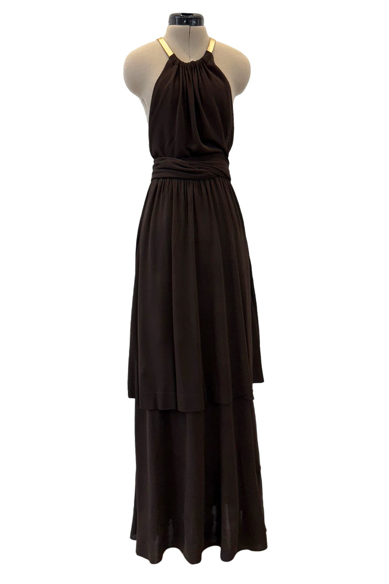 saint laurent brown dress Saint Laurent Dress Brown Womens Saint Laurent