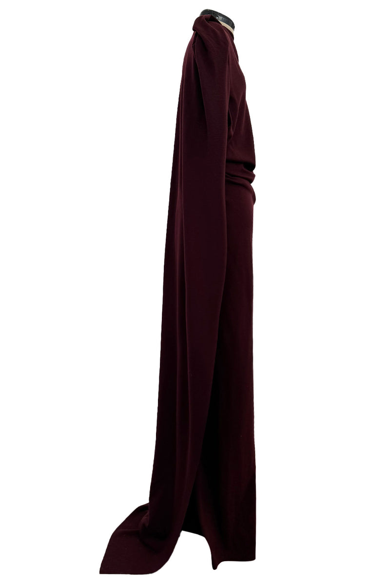 Avant Garde Fall 2010 Lanvin by Alber Elbaz Runway Look 22 Exceptionally Long Burgundy Knit Jersey Dress
