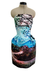 Gorgeous Fall 2013 Mary Katrantzou Runway Print From Look 18 Strapless Bubble Skirt Mini Dress