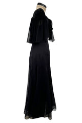 Prettiest Fall 2009 Chanel by Karl Lagerfeld Runway Look 55 Black Silk & Chiffon Dress