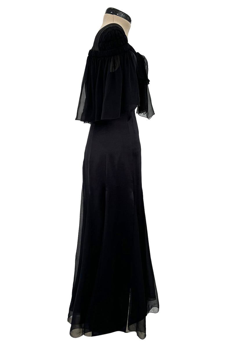 Prettiest Fall 2009 Chanel by Karl Lagerfeld Runway Look 55 Black Silk & Chiffon Dress