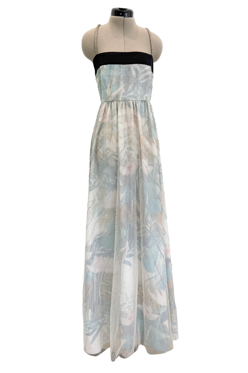 Pretty Spring 2014 Emporio Armani Long Version of Runway Look 86 Crystal & Floral Print Pastel Dress