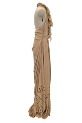 Incredible Fall 2010 Christian Dior by John Galliano Runway Look 30 Ruffle Front Silk Chiffon Dress