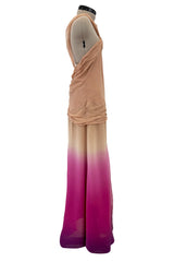 Prettiest Spring 2006 Christian Dior by John Galliano Pink Ombre Silk Chiffon Dress