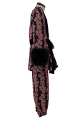 Custom Gucci by Alessandro Michele Pink & Black Metallic Pant & Jacket Set