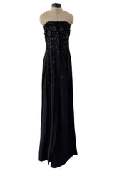 Spring 2007 Christian Dior by John Galliano Black Strapless Inner Corset Dress w Rhinestones & Beads