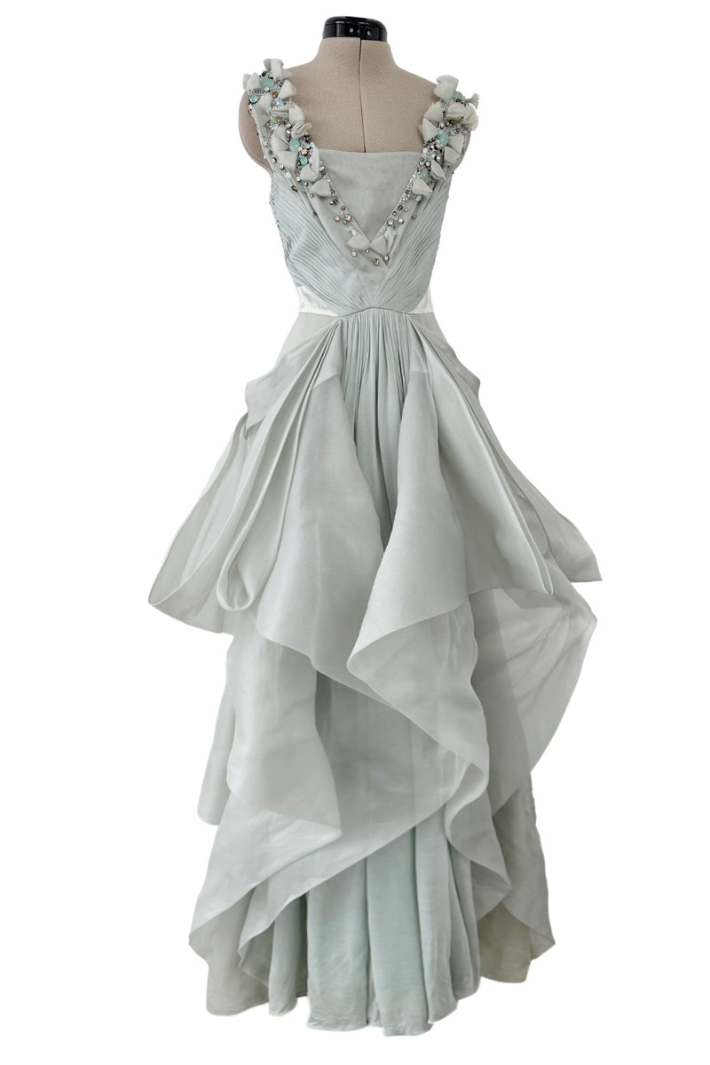 Prettiest Resort 2009 Valentino by Alessandra Facchinetti Look 16 Palest Dusty Green Silk Organza Dress