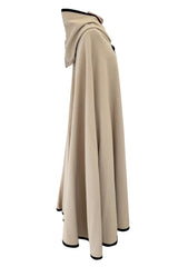 Well Documented Fall 1976 Yves Saint Laurent Hooded Cape w Braided Edges & Tassel Details