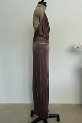 Gucci 2010-11 Deep Mauve Backless Jersey Dress