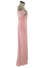 Dreamy Fall 2012 Oscar de la Renta Runway Look 58 Strapless Pink Dress w Jewels & Rhinestones