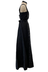 Incredible Cruise 2000 Chanel by Karl Lagerfeld Crinkle Textured Silk Dress w Sequin Detailing